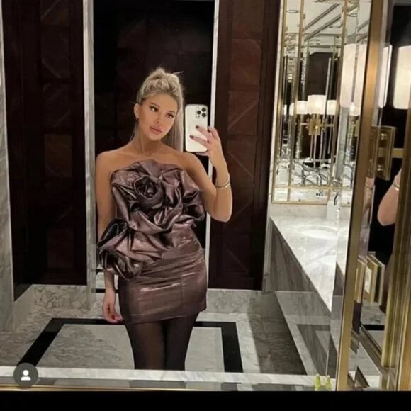 ZARA VOLUMINOUS FLORAL DRESS - Picture 6 of 10